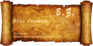 Bitz Zotmund névjegykártya